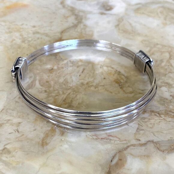 Other - 925 Sterling Silver Vintage 2 Knot 6 Strand Elephant Hair Style Bracelet